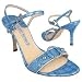 Luciano Padovan Blue Ring Detail Croco-embossed Leather Sandal