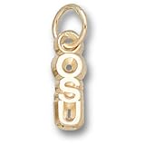 Oklahoma State University Stacked OSU 3/8 Pendant (14kt)