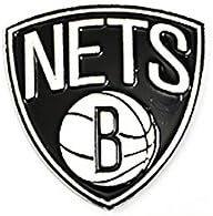 NBA Brooklyn Nets Official Metal Crest Pin Badge (One Size) (Black/White)
