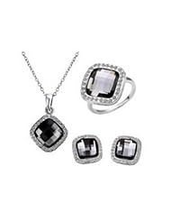 XiangGang ShaoGi 18k White Gold, Round Diamond Ball Fashion Sets, Purple And Sky Blue - 18 inch