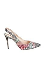 Elisabeth Zapatos de talón abierto Serpiente (Verde / Burdeos)