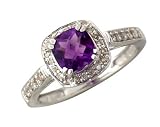 14kt White Gold Diamond and Amethyst