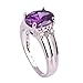 Psiroy 925 Sterling Silver Plated Oval Shaped Simulated Amethyst Ring Size 7