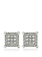 My Silver Pendientes Square Circonita