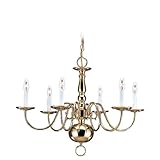 IMAGE OF Sea Gull Lighting 3411-02 Traditional Six-Light Chandelier, Brass Finish