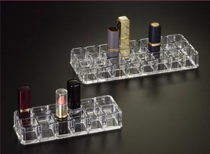 Crazycity Lipstick Holder, Clear Acrylic 12 or 24 Spaces Organizer (24Spaces(3x8))