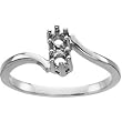 14K White Gold Mother's Ring - 2 Gemstone -- YOU CHOOSE THE COLORS!