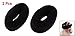 2 Pcs Headdressing Black Elastic Terry Ponytail Holder Hairband for Woman