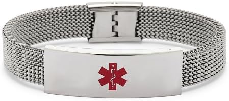 3025 - Mesh Bracelet - Silver - 7 - Medical ID