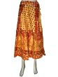 Indian Designer Skirt New Floral Print Yellow Red Casual Cotton Fashion Womens Long Tie Skirts