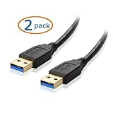 Cable Matters 2-Pack SuperSpeed USB 3.0 Type A Cable in Black 6 Feet