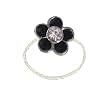 Toe Ring - T47 - Crystal Illusion - Flower ~ Jet (Black) with Clear Center