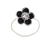 Toe Ring - T47 - Crystal Illusion - Flower ~ Jet (Black) with Clear Center