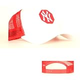 New York Yankees MLB White & Red Mesh Back Adjustable Trucker Hat