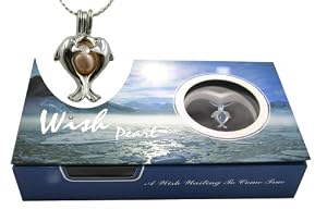 Great Gift Genuine Wish Pearl Twin Dolphins Cage & Necklace 18k Gp