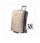 International Traveller 19969-27-BLK DOTS Shiny Print 27 Inch Wheeled Polycarb Upright - Black with White Dots