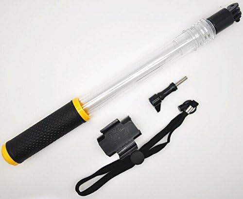 WiserElecton 14-24-Inch Floating Extension Pole With Wifi clip for GoPro Cameras + hand strap +Screw(Transparent)