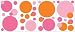 Tools & Hardware : Wallpockets - Pink Peel & Stick Polka Dot Wall Frames