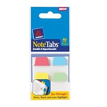 Avery Mini NoteTabs, 1 x 1.5 Inch Round Edge, Assorted Colors, Pack of 40 (16357)