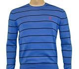 41uGFrcjWoL. SL160  Polo Ralph Lauren Pima Cotton striped crew neck sweater, Baldwin Blue, M