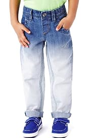 Cotton Rich Adjustable Waist Dip Dye Jeans
