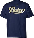 MLB Boys' San Diego Padres Official Wordmark Short Sleeve Basic Tee (Athletic Navy, Small)