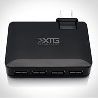 4 Port USB Wall Charger - Ultra Slim Foldable Four Port USB AC Charger Great for Charing and Powering up to 4 Devices at Once - Ideal for iPod, iPhone, Android, Evo, Samsung, Kindle, GPS, Bluetooth Headsets, HTC, BlackBerry, and More
