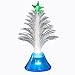 Colorful Christmas Tree Shaped Fiber Optic Light Blue Base