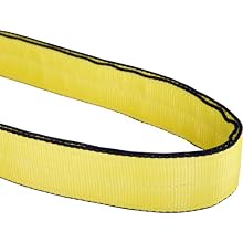 Mazzella EN2 Edgeguard Nylon Web Sling, Endless, Yellow, 2 Ply, Vertical Load Capacity