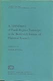 A handlist of parish register transcripts in the Borthwick Institute of Historical Research