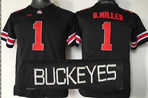 Men's Ohio State Buckeyes NO.1 B.MILLER Football Jersey (New Black)