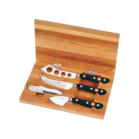 Wusthof Classic 4-Piece Cheese and Wine Set In Bamboo Gift Box by Cheese Knives