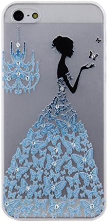 Case for iPhone 6 Plus,Cover for iPhone 6 Plus,Hard Case for iPhone 6 Plus,Goege Butterfly Dress Girl Inlaid Shiny Glitter Diamond iphone 6 Plus Case(Green)