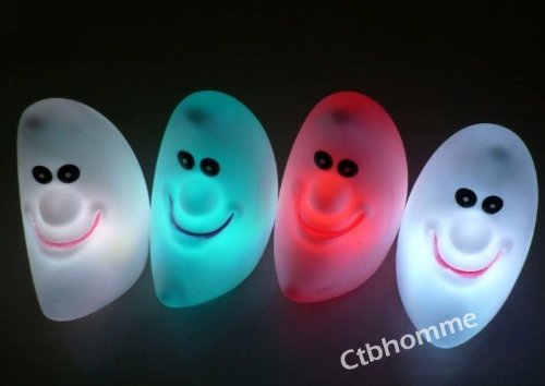 New Color 2pc Moon Face Christmas Changing LED Candle Lights