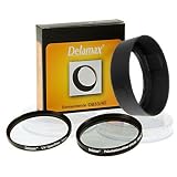 Sonnenblende wie Nikon HB-33, HB-45 + UV-Filter und Polfilter zirk. 52mm für Nikon NIKKOR Objektiv 18-55mm - Set Kit von Delamax