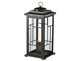 New Antique Black Mission Design Lantern Metal&Glass Dimensions 10 X 10 X 24 Beautiful