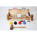 Wood Mallets Hurlingham Croquet Set, 4-Player