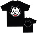 Felix the Cat Face Outline Black T-Shirt Tee