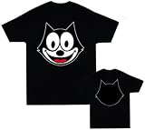 Felix the Cat Face Outline Black T-Shirt Tee