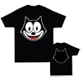 Felix the Cat Face Outline Black T-Shirt Tee