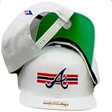 SNAPBACK HAT CAP ATLANTA BRAVES ORIGINAL AMERICAN NEEDLE FLAT BILL WHITE VINTAGE