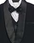 Infant Kids Baby Boys 5 Piece Deluxe Black Tuxedo Suit