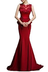 Applique Peplum Lace Illusion Satin Mermaid Evening Dress 