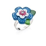 Childrens Funky Blue Fower Adjustable Costume Jewellery Fashion Ring