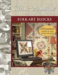 Electric Quilt Classic Applique Folk Art Block Patterns for EQ Software