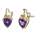 Intricate Delicacy 0.75 cts Trillion Cut Amethyst Diamond Earrings 14Kt Yellow Gold