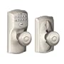 Schlage FE595 CAM 619 GEO Camelot Keypad Entry with Flex-Lock and Georgian Style Knobs, Satin Nickel