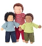 12 Inch Magic Cabin Classic Waldorf-Style Doll in Boy with Asian Black Eyes, Black Hair, and Golden Skin