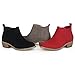 Brinley Co. Womens Stacked Heel Faux Suede Ankle Boots