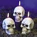 HALLOWEEN SKELETON SKULLS CANDLES (Real Wax Candles) HALLOWEEN DECOR - 3-PACK
